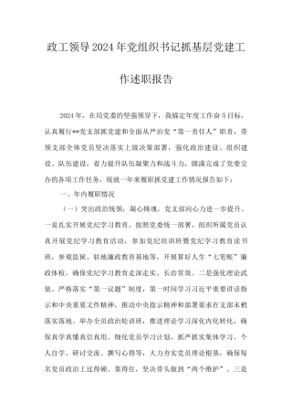 政工领导2024年党组织书记抓基层党建工作述职报告.docx