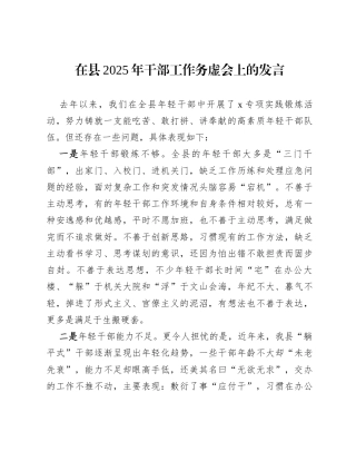 在县2025年干部工作务虚会上的发言.docx
