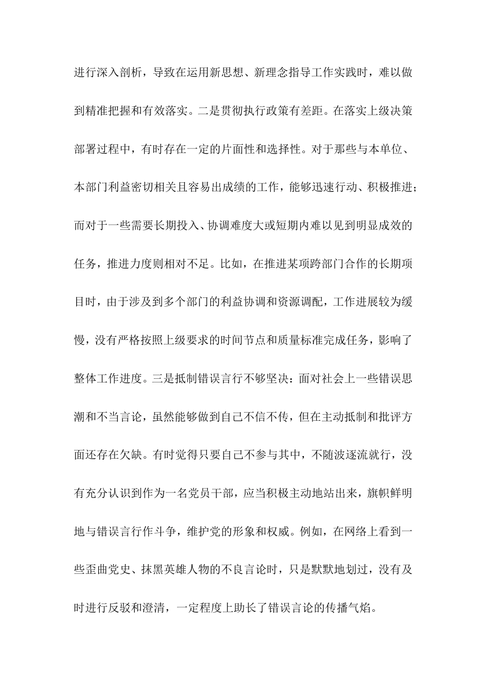 市直机关党员干部2024年民主生活会、组织生活会对照检查材料（四个带头）.doc_第2页