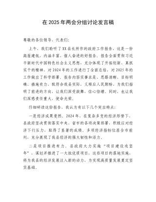 在2025年两会分组讨论发言稿.docx