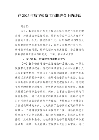 在2025年数字检察工作推进会上的讲话.docx