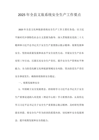 2025年全县文旅系统安全生产工作要点.docx