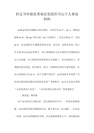 村支书申报优秀基层党组织书记个人事迹材料.docx