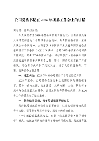 在2026年度团委工作会议上的讲话.docx