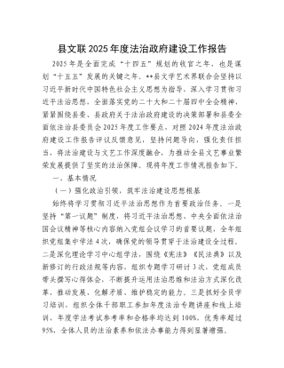 县文联2025年度法治政府建设工作报告.docx