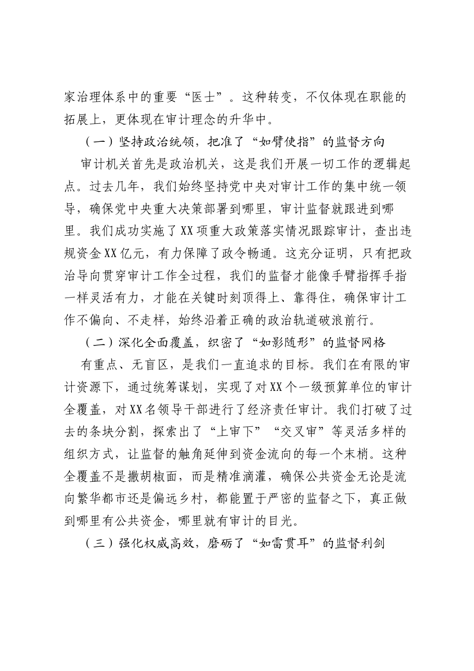 2026年在审计部部长战略务虚会上的发言：锚定经济卫士坐标 开启监督护航新篇.docx_第2页