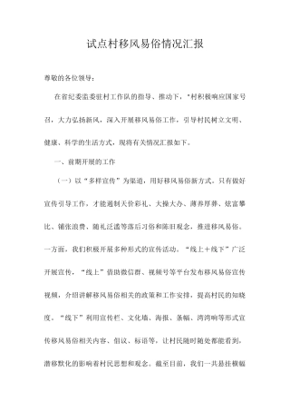 试点村移风易俗情况汇报.docx