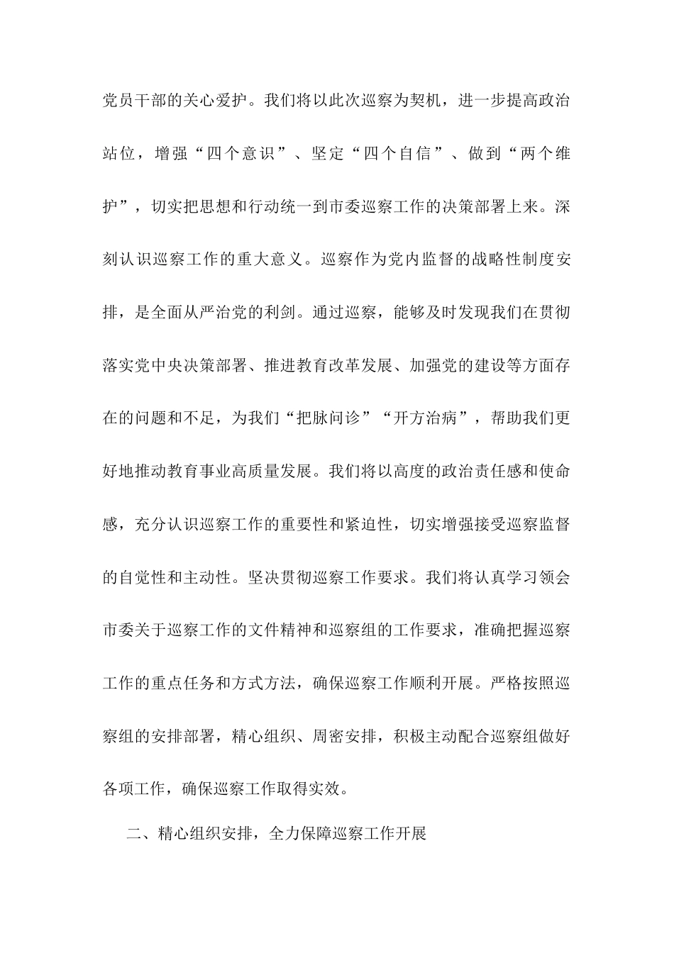 在2025年市委巡察启动会上的表态发言.docx_第2页