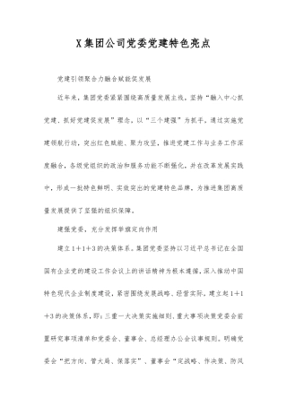 集团公司党委党建特色亮点.doc