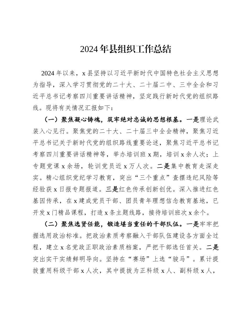 2024年县组织工作总结.docx_第1页