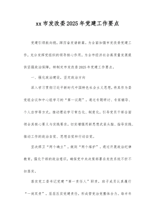 市发改委2025年党建工作要点.doc