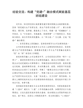 经验交流：构建“党建”融合模式赋能基层班组建设.doc