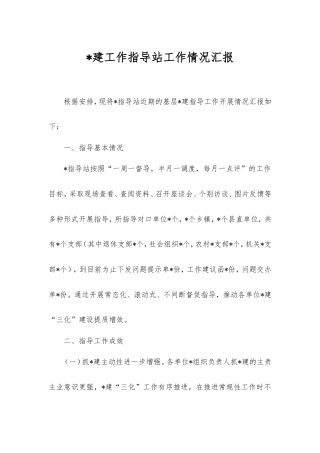 党建工作指导站工作情况汇报.doc