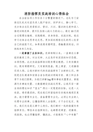 消防指挥员实战培训心得体会.docx