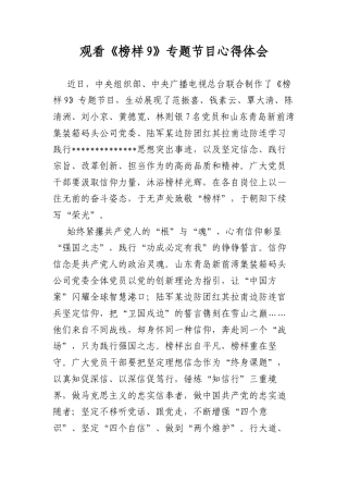 观看《榜样9》专题节目心得体会.docx