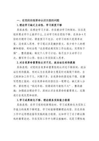 2025党员年轻干部深入贯彻学习教育个人对照查摆问题清单（新增5方面）.docx