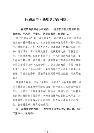 2025年八项规定学习教育查摆问题清单（新增5方面问题）.docx