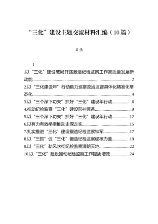 “三化”建设主题交流材料汇编（10篇）.docx