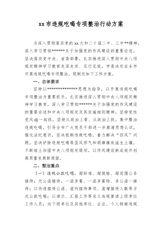 XX市违规吃喝专项整治行动方案.docx