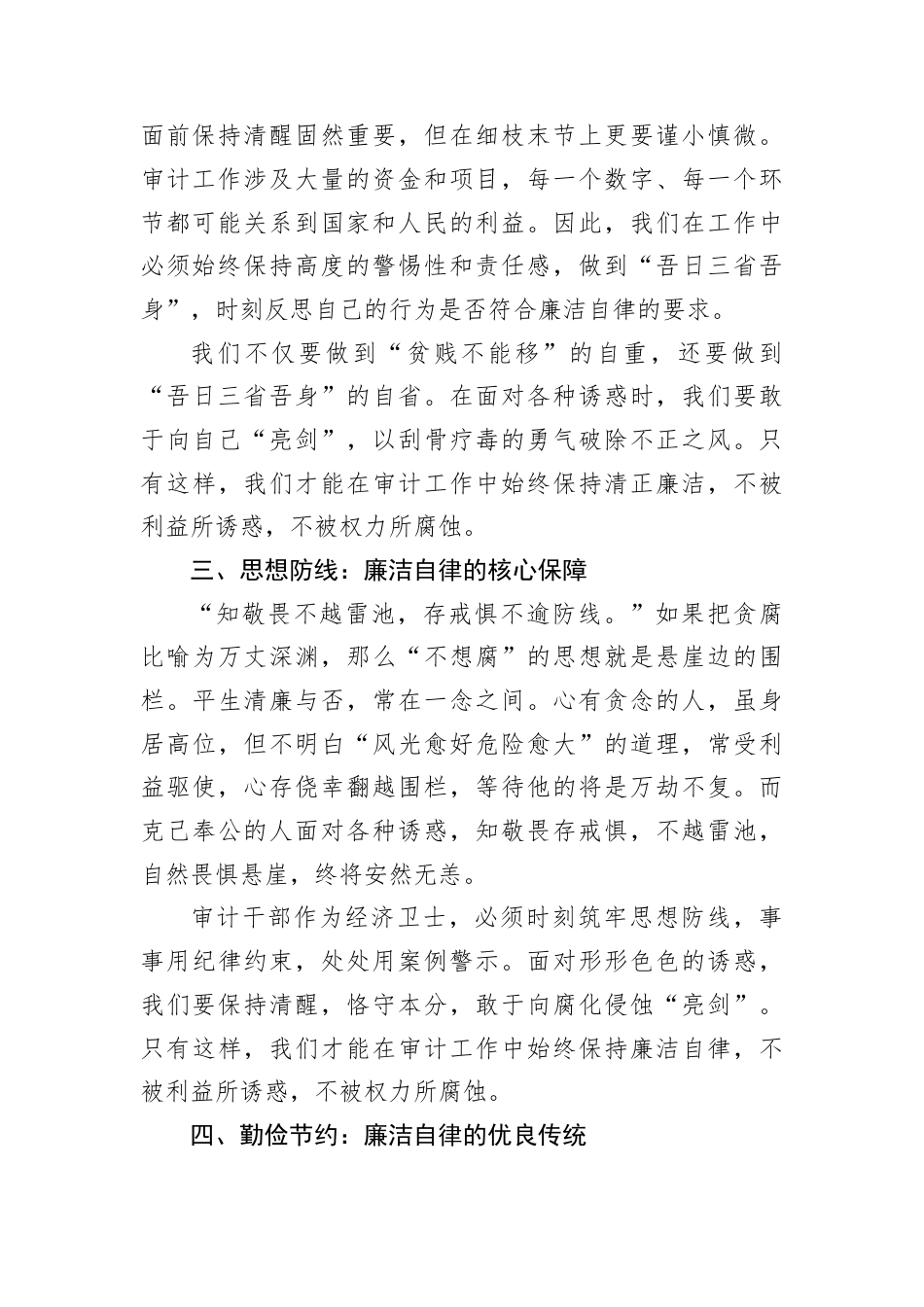 审计干部廉洁自律学习研讨心得交流发言材料.docx_第2页