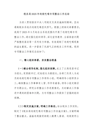 税务局2025年违规吃喝专项整治工作总结.doc