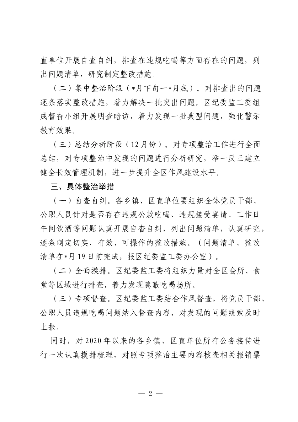 违规吃喝专项整治工作方案、负面清单、工作情况报告、讲稿汇编.docx_第2页