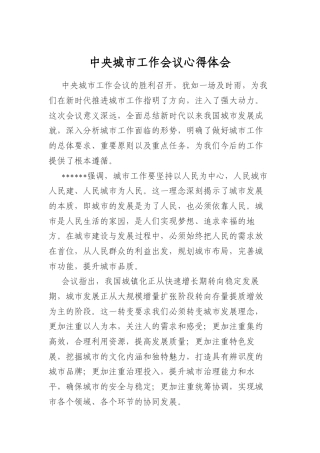 中央城市工作会议心得体会.docx