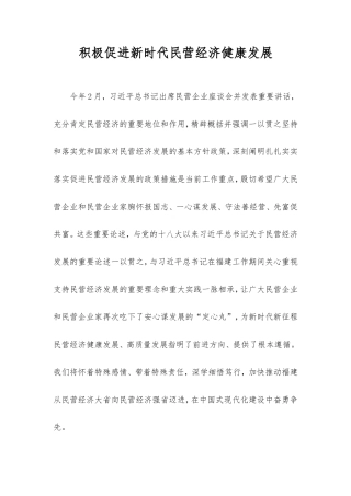 积极促进新时代民营经济健康发展.doc