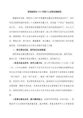2025年度述职述廉报告（副局长）.docx