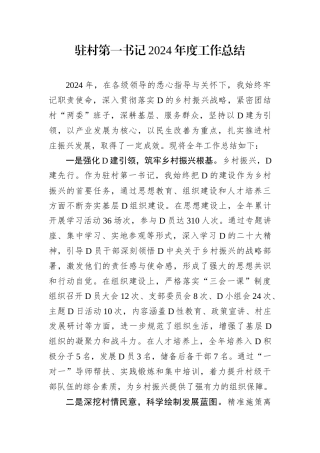 驻村第一书记2024年度工作总结.docx