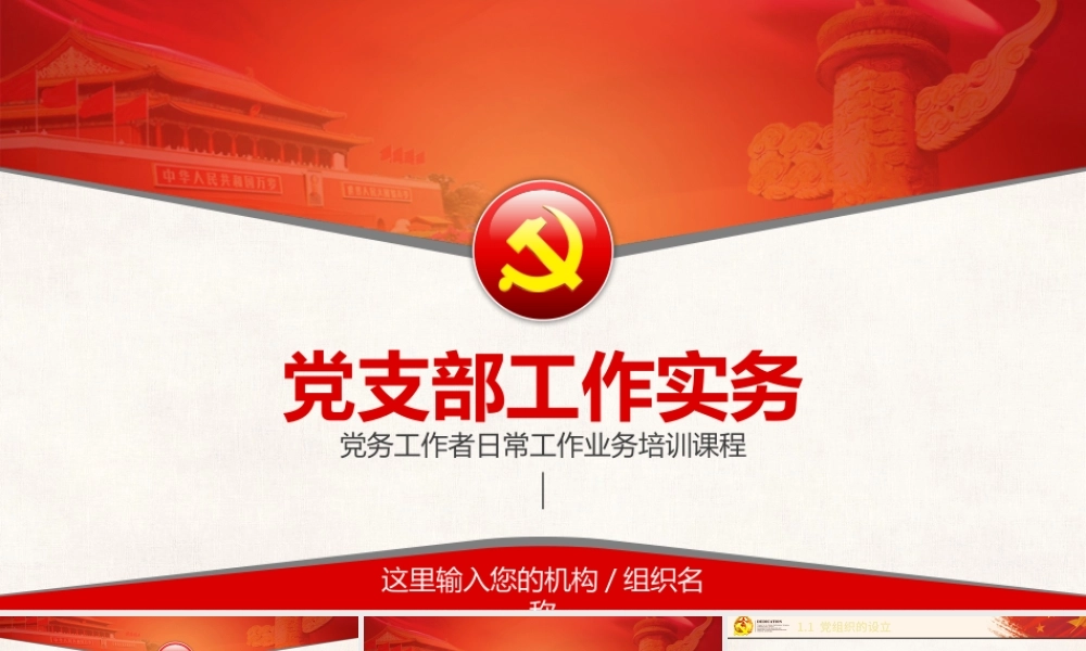 基层党支部工作实务党务工作者培训PPT模板.pptx