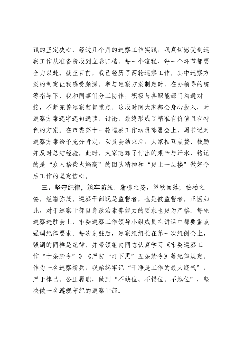 市委巡察办九级职员纪检监察工作心得体会：巡察新兵的“成长拼图”.docx_第2页