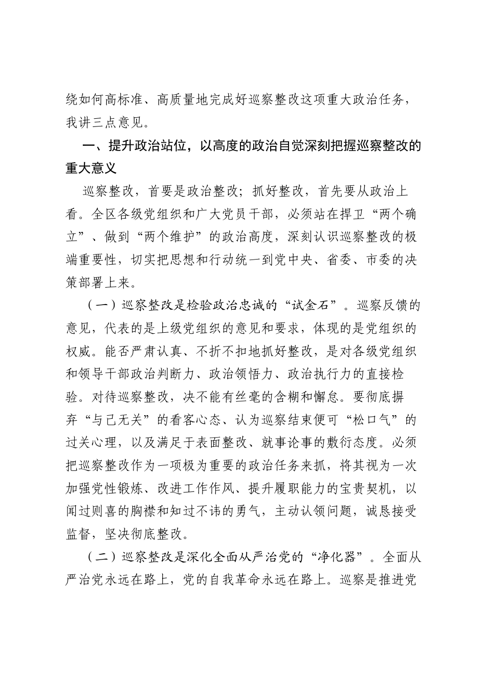 在2025年区党工委巡察整改工作推进会上的讲话.docx_第2页