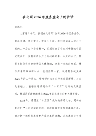 在公司2026年度务虚会上的讲话.docx