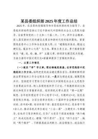 某县委组织部2025年度工作总结.doc