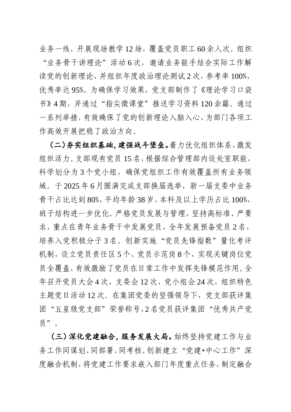 2025年公司综合管理部党支部书记抓党建工作述职报告.doc_第2页