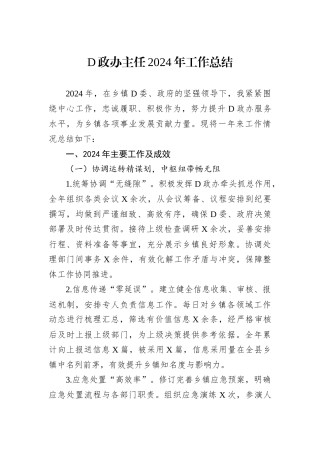 D政办主任2024年工作总结.docx