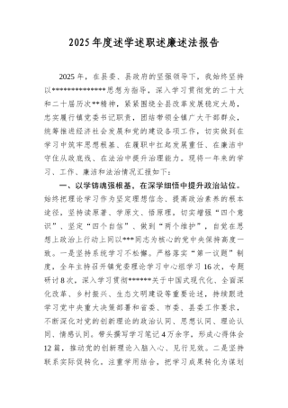 2025年度述学述职述廉述法报告.docx