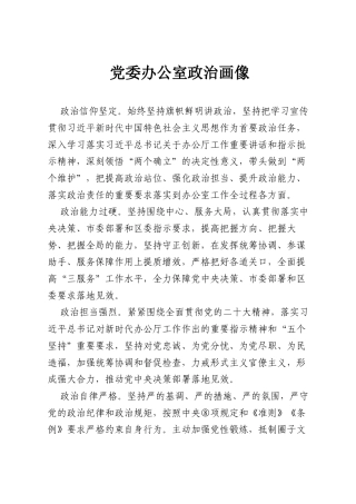 党委办公室政治画像.docx