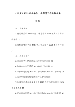 （20篇）2025年各单位、各部门工作总结合集.docx