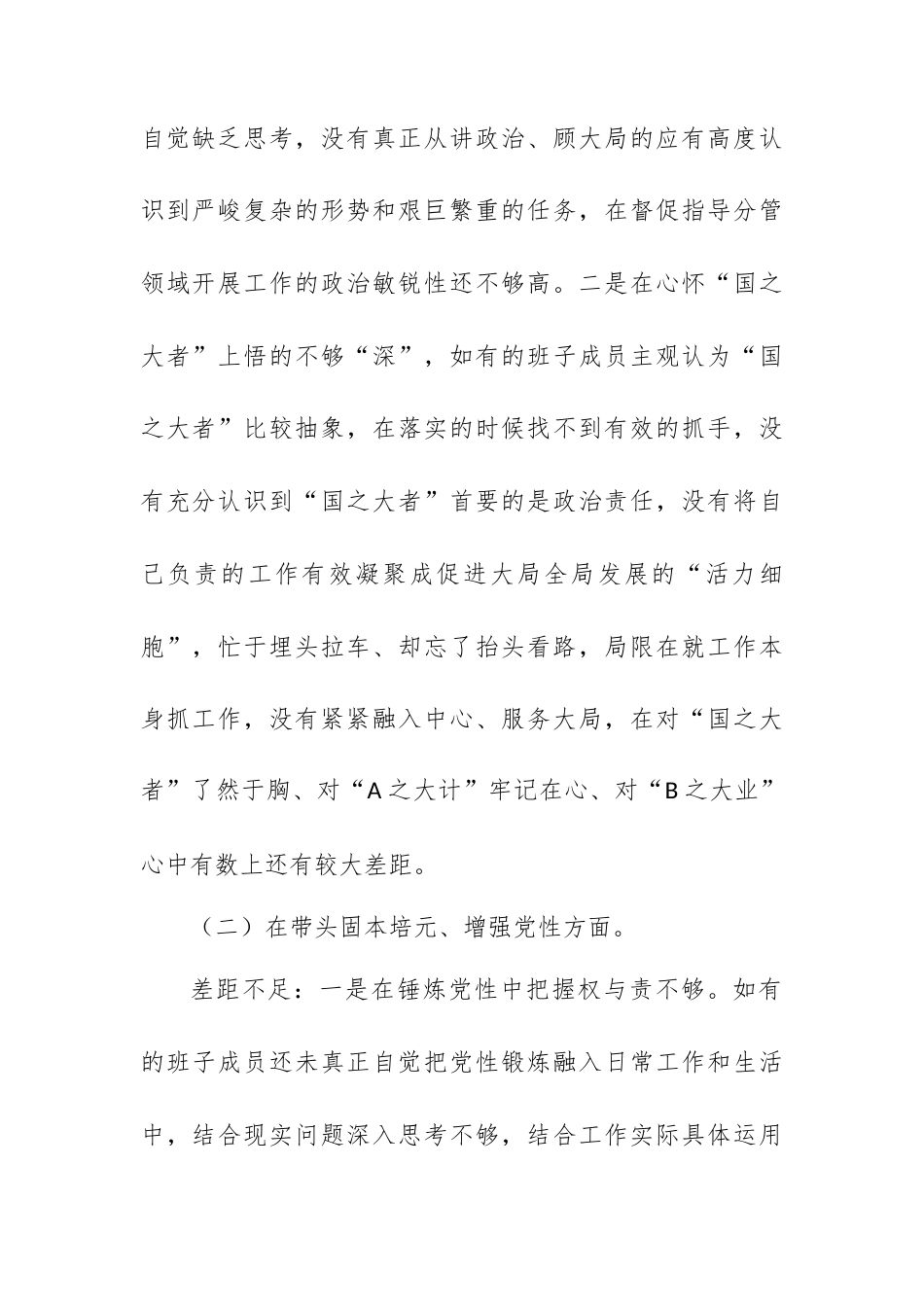 2025年班子成员发言提纲1：领导班子民主生活会对照检视材料.docx_第2页