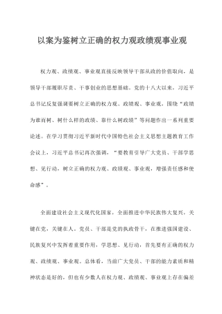 以案为鉴树立正确的权力观政绩观事业观.doc