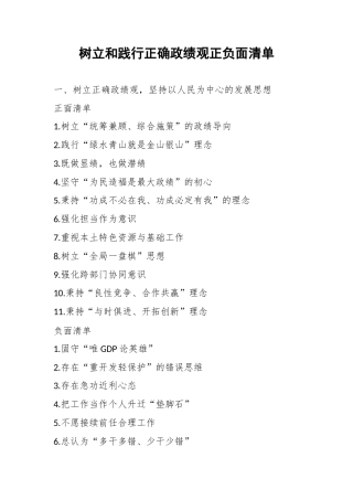 树立和践行正确政绩观正负面清单.docx