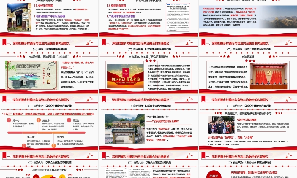 （58版，2.1万字讲稿）PPT+讲稿：筑牢善治根基，汇聚振兴伟力，深刻把握提升乡村德治水平与促进自治共治融合的时代内涵与实践路径专题党课.pptx