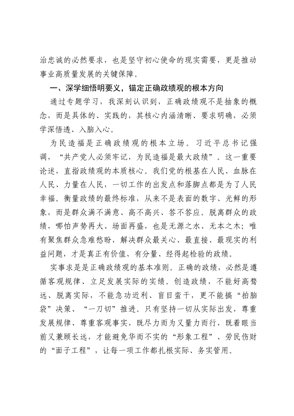 2026树立和践行正确政绩观研讨发言材料.docx_第2页