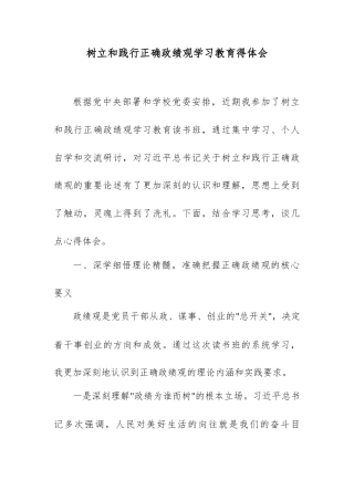 树立和践行正确政绩观学习教育得体会.docx
