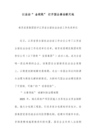 以法治“ 金钥匙” 打开国企善治新天地.docx