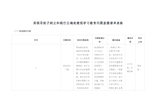 2026局领导班子树立和践行正确政绩观学习教育问题查摆清单表格.docx