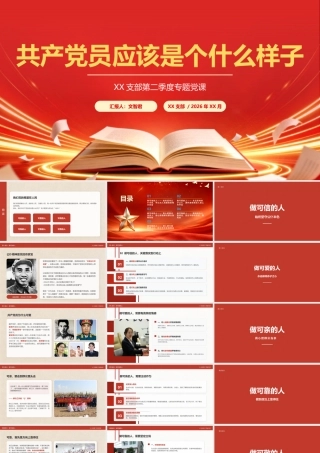2026在XX支部第二季度党课上的讲稿：共产党员应该是个什么样子（PPT 讲稿）.pptx