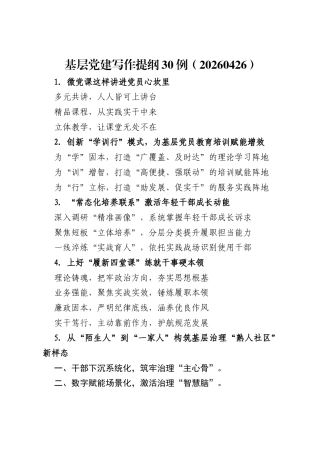 基层党建写作提纲30例.docx